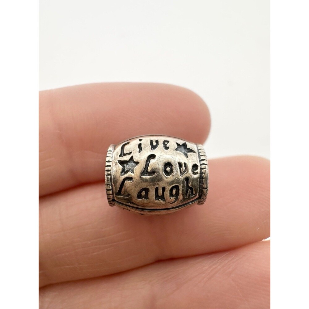 LIVE LAUGH LOVE Genuine 925 STERLING SILVER Bead FRIENDS Charm